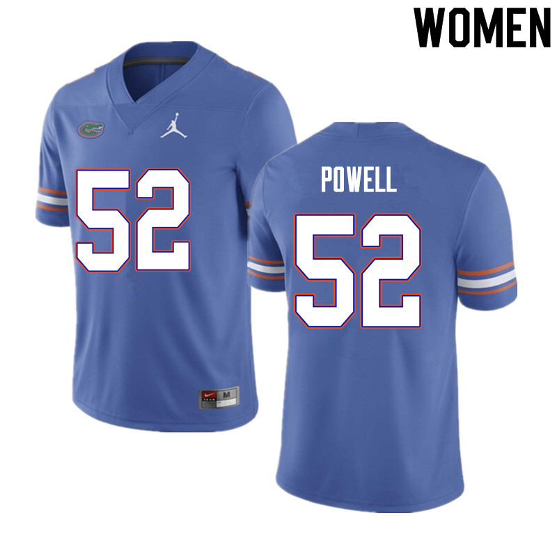 Women #52 Antwuan Powell Florida Gators College Football Jerseys Sale-Blue - Click Image to Close